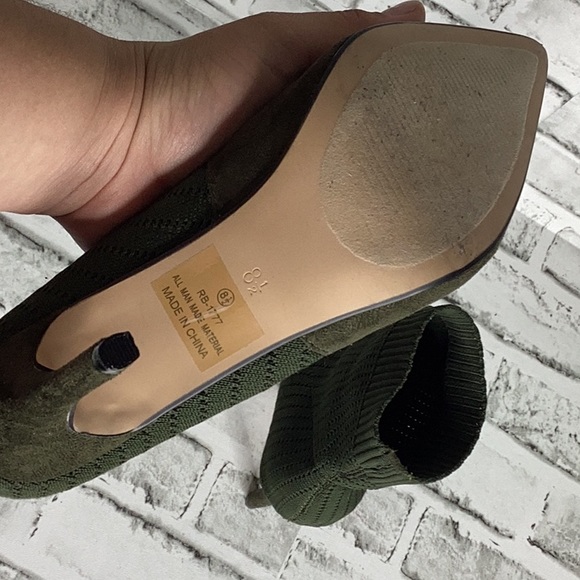 Rouge camp green pointed sock ankle boot 8.5 - Picture 6 of 6